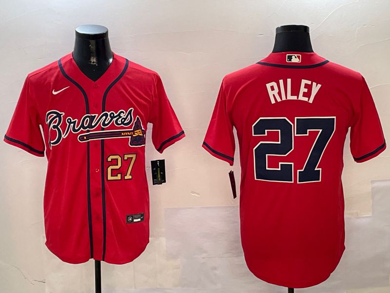 Men Atlanta Braves #27 Riley Red Game 2024 Nike MLB Jersey style 3